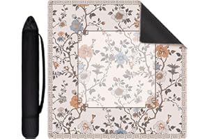 ReignSword Chinoiserie Flower Mahjong Mat with Carrying Bag, Anti-Slip and Noise-Reducing Mat for Table, Functional Gifts for