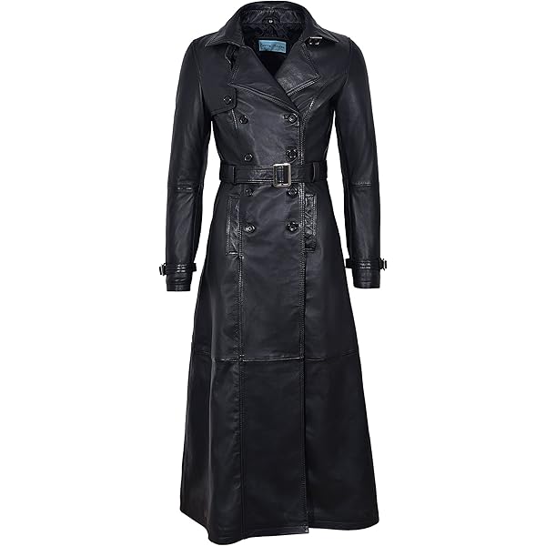 ジャケット・アウター maxi long real leather coat Amazon.com: Maxi Fit And Flare Leather Trench Coat For Women