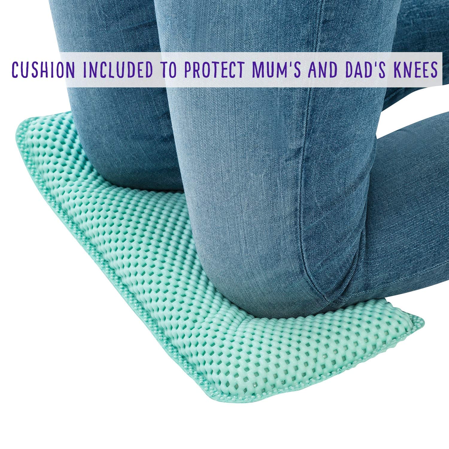 Clevamama Full Length Bath Mat with Kneeling Cushion (Aqua) Buy