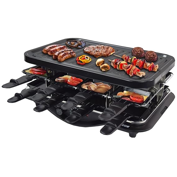 Syntrox Germany mit 16 Pfaennchen, Parkdeck und Grillplatte Design Raclette Lausanne
