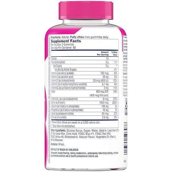 ONE A DAY MULTI+ HAIR, SKIN & NAILS, MULTIVITAMIN + BOOST OF SUPPORT FOR HEALTHY HAIR, SKIN & NAILS WITH BIOTIN AND VITAMINS A, C, E & ZINC ,GUMMY 120 COUNT (2 MONTH SUPPLY)
