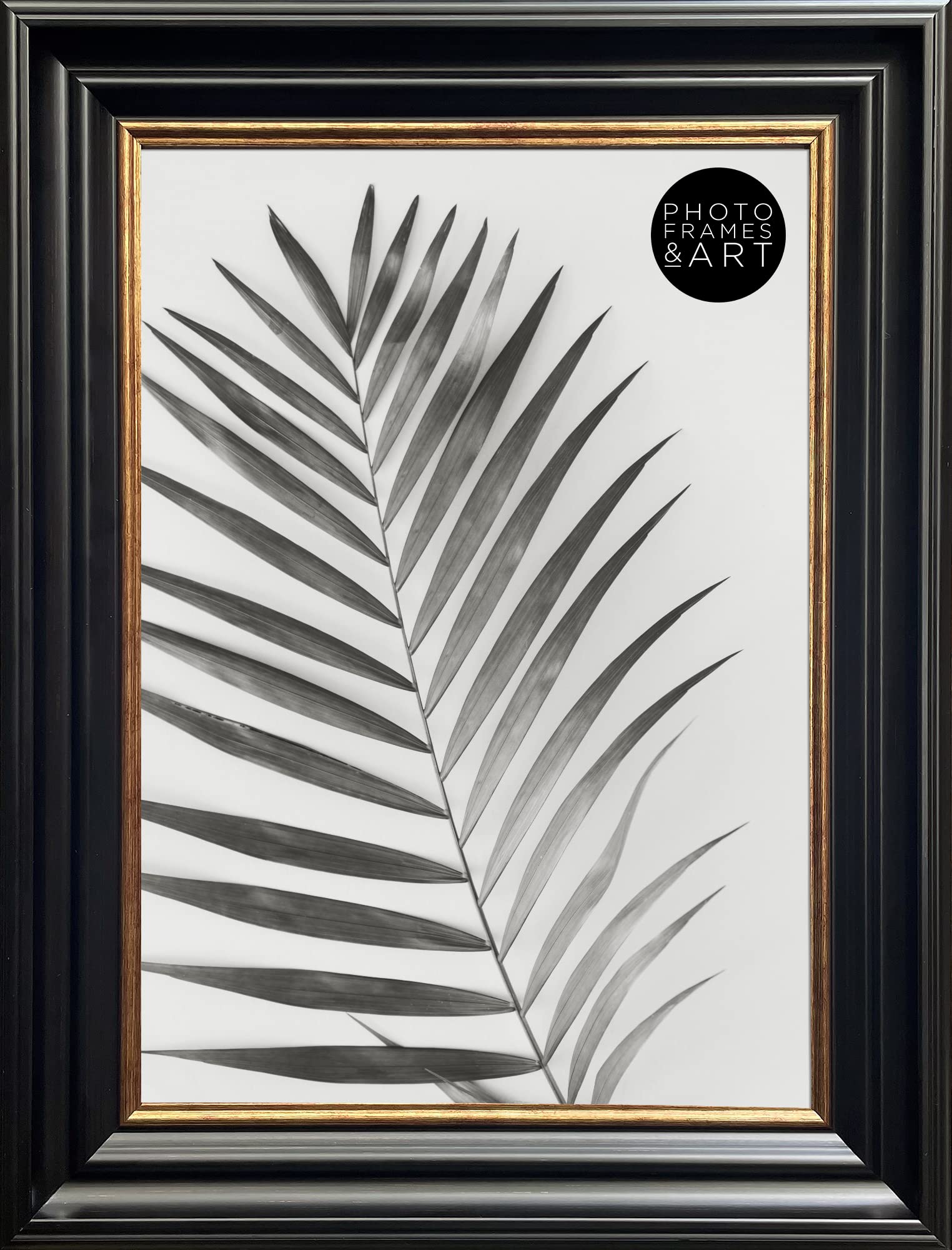 pf+a REAL GLASS Vintage Picture Frame For A4(21x29.7cm) - Black & Copper Gold Shabby Chic Photo Frame / A4 (21x29.7cm) Black Frame