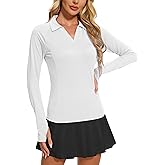 MathCat Women's Long Sleeve Golf Shirts UPF50+ Quickly Dry Tennis Polo Lightweight Sports Athletic Tops