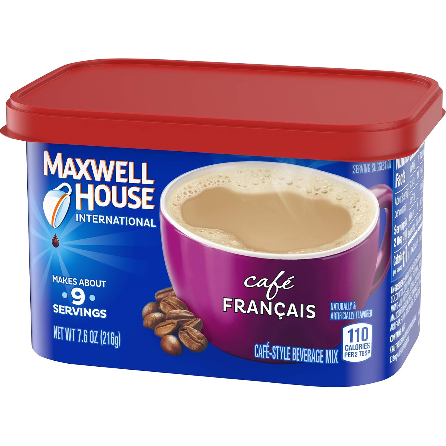Maxwell House International Cafe Francais Style Instant Coffee (7.6 oz Canisters, Pack of 4) : Instant Coffee : Grocery & Gourmet Food