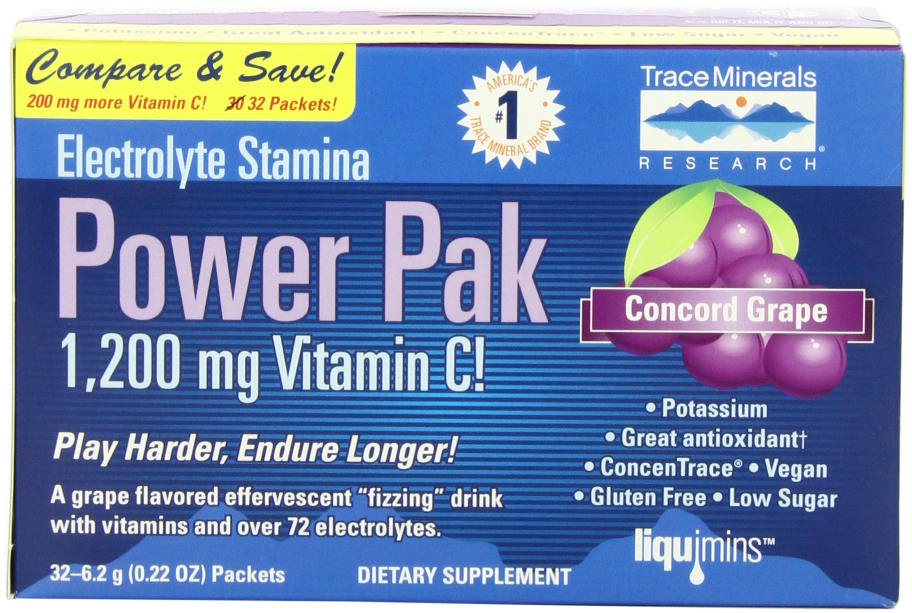 Trace Minerals Research Electrolyte Stamina Power Pak Concorde Grape 30 Count 17 814uYWhmZCL