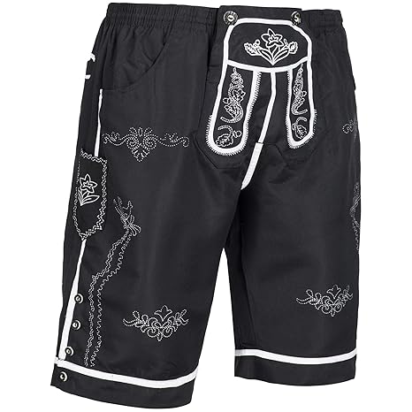 PAULGOS Herren Badehose Badeshorts Optik Trachten Lederhose in 4 Farben Gr. S-5XL