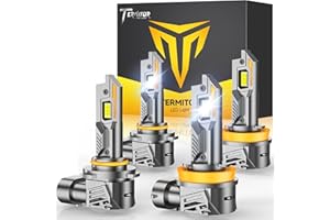 Termitor H11/H8/H9 & 9005/HB3 Light Bulbs Combo, 60,000LM 900% Ultra-Bright, 360° Adjustable Quick Install, Real 1:1 Halogen Size, 6500K Cool White H11 9005 Driving Lights, Plug N Play, Pack of 4