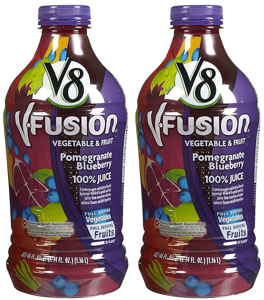 V8 V-FUSION POMEGRANATE BLUEBERRY 100% VEGETABLE & FRUIT JUICE