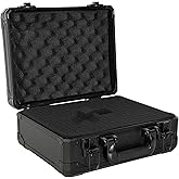 ITHWIU 13 Inch Aluminum Carrying Case 13 X 10 X 5.5 Inch Ideal for Microphone & Camera Gear Transportation, DJ Mixer Case with Customizable Pre-Diced Foam, Black