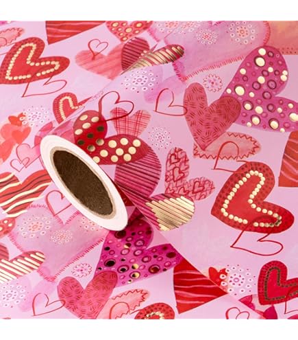 WRAPAHOLIC Kraft Floral Wrapping Paper Roll - Mini Roll 17 Inch X 16 5 Feet Bright Summer Flower Wrapping Paper Perfect For Wedding Birthday Bridal Shower Tea Party