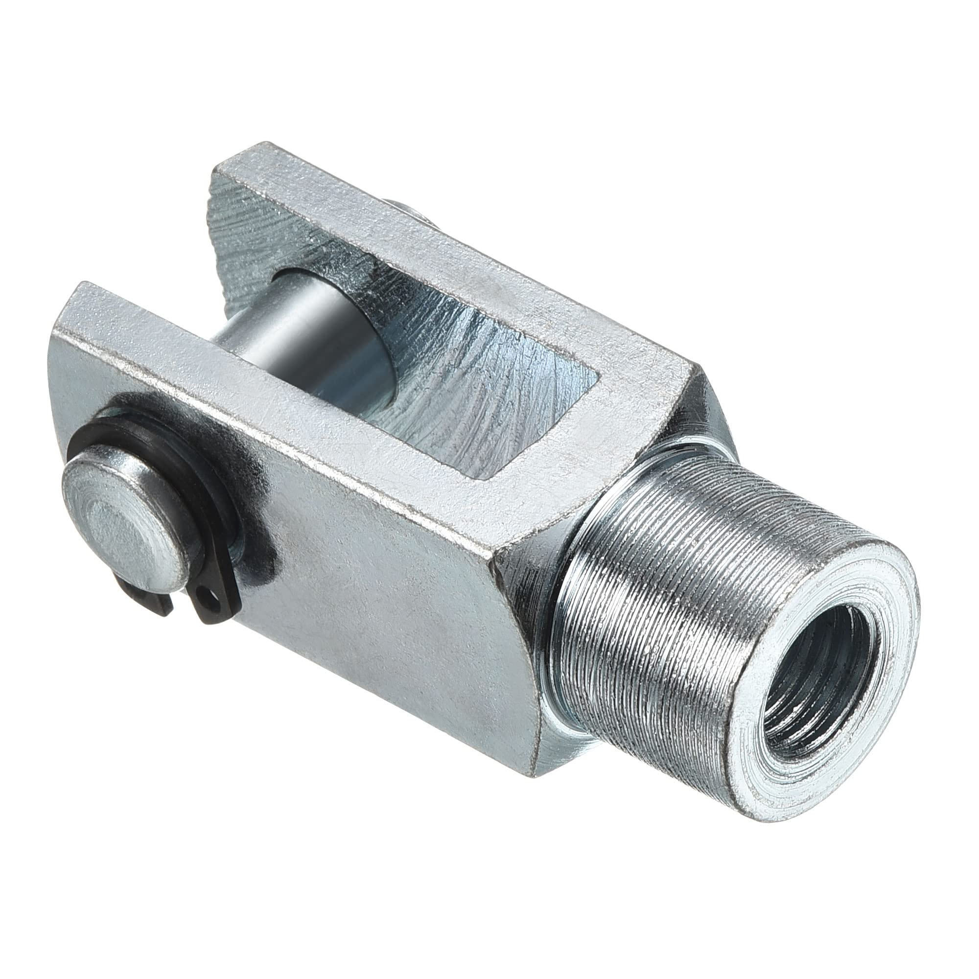 PATIKIL M10x1.25 Air Cylinder Rod Clevis End, 1 Pack Female Thread Y Connector 52mm Length for Air Cylinder Foot Mounting Work, Silver