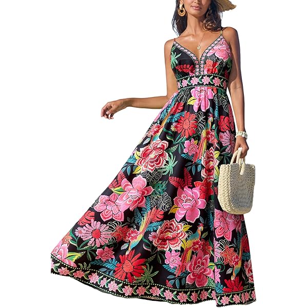 CUPSHE Womens Summer Maxi Dress 2026 Sleeveless Long Sundresses Spaghetti  Strap Flowy Boho Beach Vacation Dress Blue XS at Amazon Women's Clothing  store