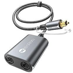 Warrky Optical Audio Splitter with 2FT Nylon