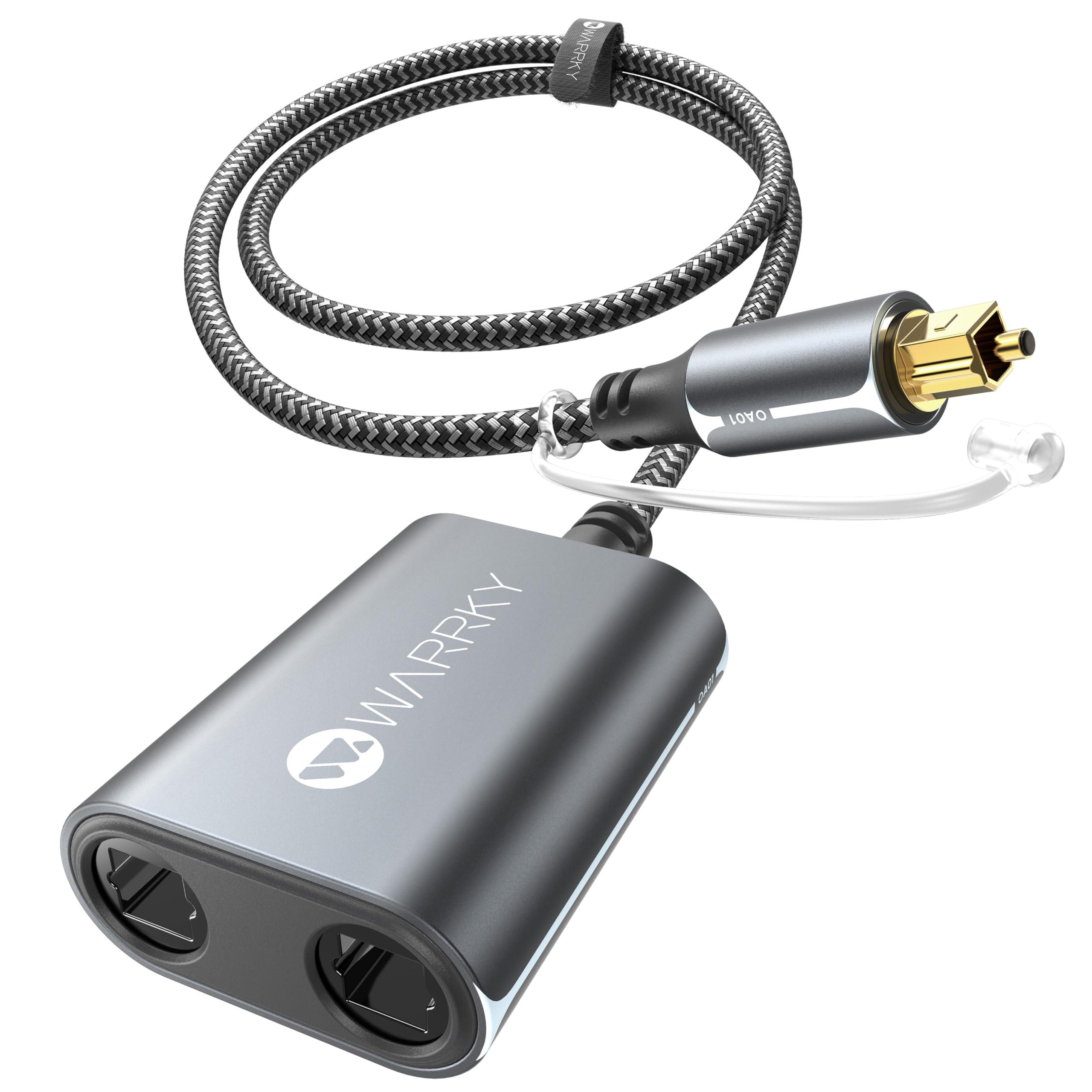 Warrky Optical Audio Splitter with 2FT Nylon