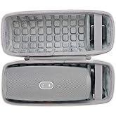 co2CREA Hard Travel Case for Replacement for JBL Charge 4 /Replacement for JBL Charge 5 Waterproof Bluetooth Speaker (Ouside Black and Inside Grey)