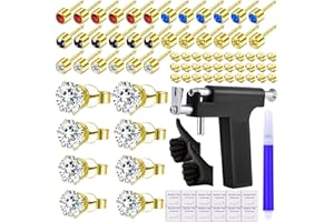 ZYGC Professional 19 Pairs of Self Ear Piercing Gun Kit with Black Peircings Gun Tools Colorful Diamond Earrings Stud For Ear Nose Lip Piercing Multi Purpose Ear Piercing Kit for Salon and Home Piercing