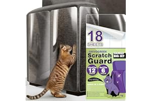 JINVOGREEN Large Cat Scratch Furniture Protector, 18 Pcs Clear Anti Cat Scratch Protector, Self-Adhesive Furniture Cat Scratch Protector, 17in
