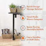 VonHaus Seagrass Storage Baskets Set of 4 Hand-Woven Hampers with Handles view 2
