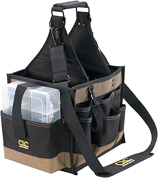 CLC Custom LeatherCraft 1528 Large Electrical and Maintenance Tool Carrier, 22 Pocket , Black , 11&amp;quot; x 10&amp;quot; x 19&amp;quot;h