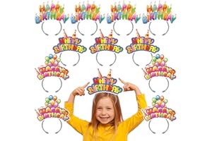 KKBES Happy Birthday Headbands, Paper Birthday Party Hats, Birthday Hats for Adults and Kids, 3 Patterns