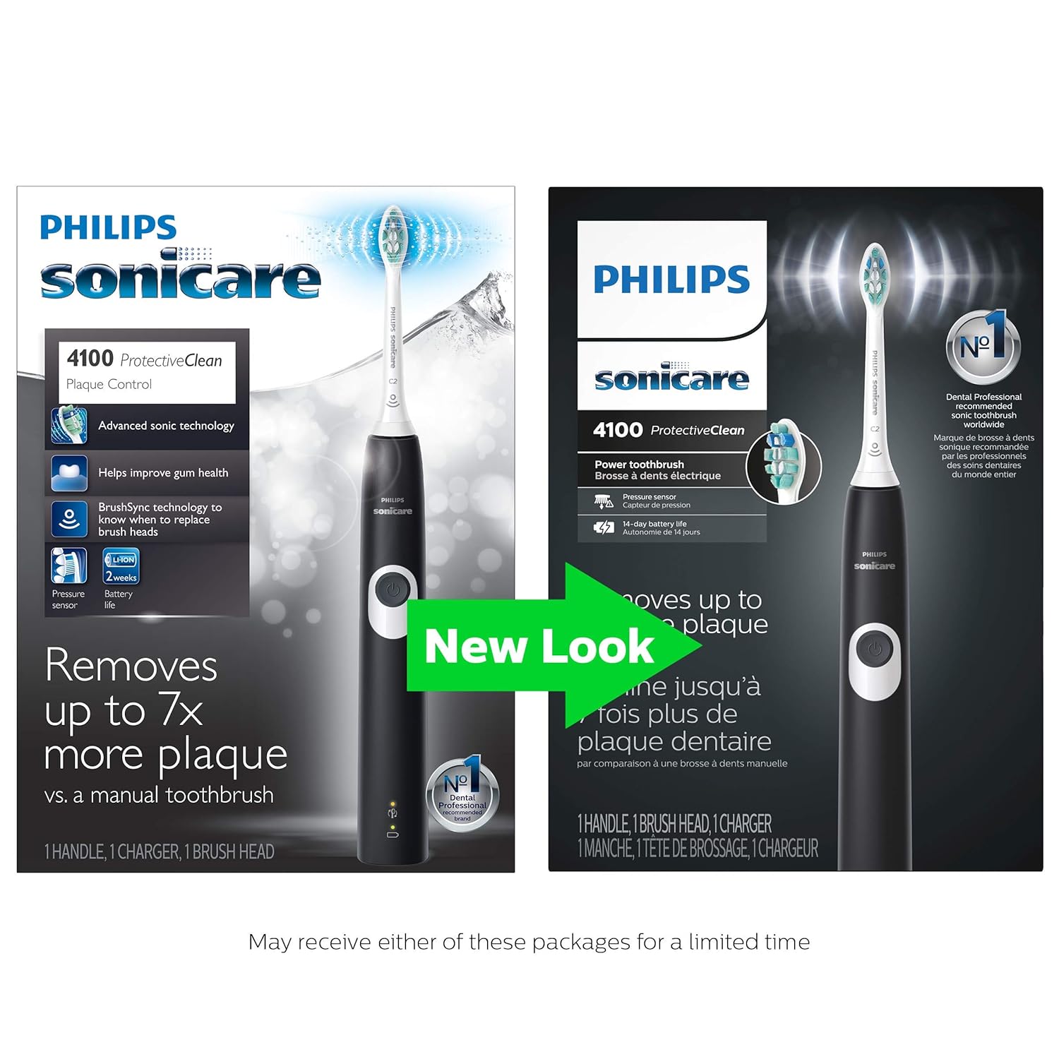 Philips Sonicare HX6810/50 ProtectiveClean 4100 Rechargeable Electric Toothbrush, Black: Home & Kitchen