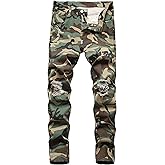 FREDD MARSHALL Men's Skinny Slim Fit Ripped Distressed Stretch Jeans Pants