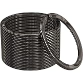 Silipac Heavy Duty Key Rings 30mm 12 Pack &ndash; Heat-Anodized Split Rings in 6 Finishes &ndash; EDC, Paracord, Crafts, Car Keys
