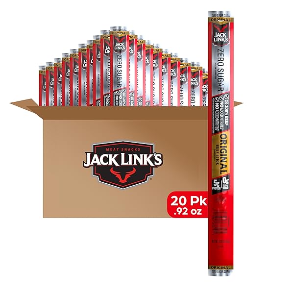 JACK LINK’S ORIGINAL ZERO SUGAR BEEF STICKS –...