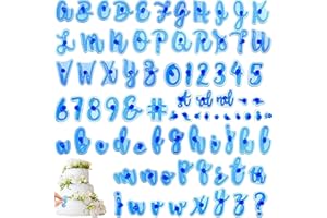 Kettion 83 Pcs Alphabet Stamp Set - Upper Lower Case Fonts, Numbers, Special Characters for Cake, Cookie, Fondant Biscuit Mol