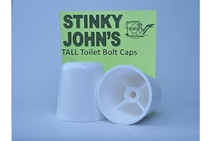 Stinky John's Tall Toilet Bolt Caps: Don't Cut Those Bolts! 100% Made in USA! (1/4 inch Bolt Thread, 4)