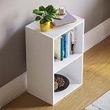 Vida Designs Oxford 2 Tier Cube Bookcase White Wood Shelving Unit view 7