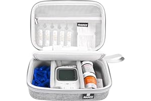 RAIACE Hard Storage Case for Diabetic Supplies, Bag fit for Glucose Meter, Insulin Pen, Glucose Monitor, Blood Sugar Test Strips,Lancets,. (for sale is case only)- Gray
