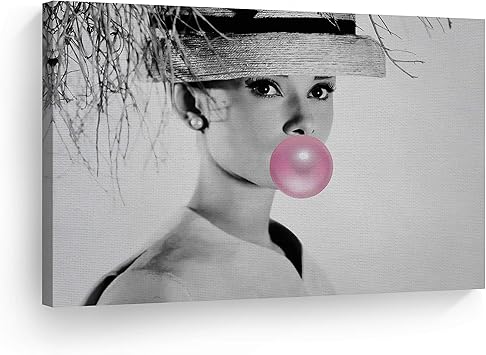 Amazon Com Audrey Hepburn Bubble Gum Chewing Gum White And Black
