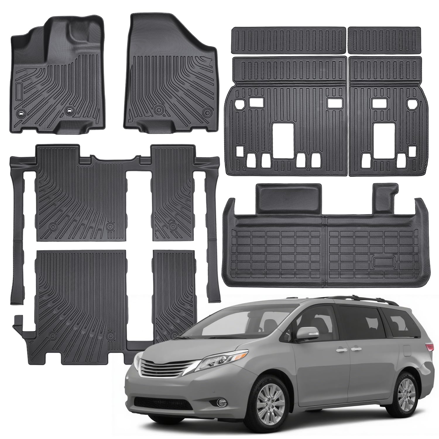 Photo 1 of *USED*
Floor Mats & Cargo Liner with Backrest Mat,All Weather Protection TPE, Anti-Slip Floor Liner Fit for Toyota Accessories