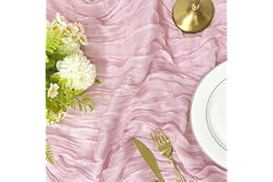 Table Runner 10ft Baby Pink, BGHEOUYV Cheesecloth Table Runner 35x120 inch,Christmas Table Runner Gauze Rustic Table Runner for Bridal Shower Decorations,Wedding Thanksgiving Christmas Birthday Decor