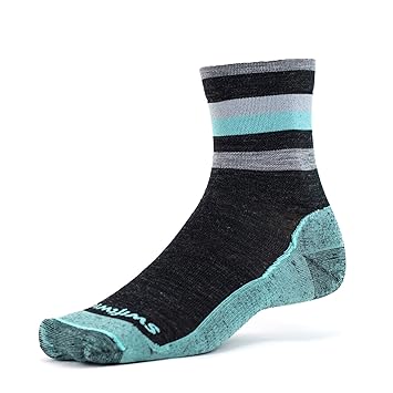 Swiftwick Pursuit Hike Four Quarter Crew Socks For Hiking With Ultra Light Cushion