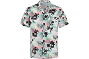 APTRO Men's Hawaiian Shirts Short Sleeve Button Down Casual Beach Tropical Shirts Party Holiday