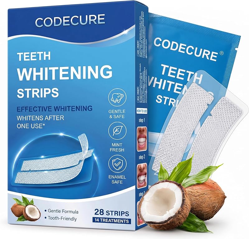 Tiras Blanqueadoras Dientes Sin Sensibilidad Sabor Coco 28 Tiras