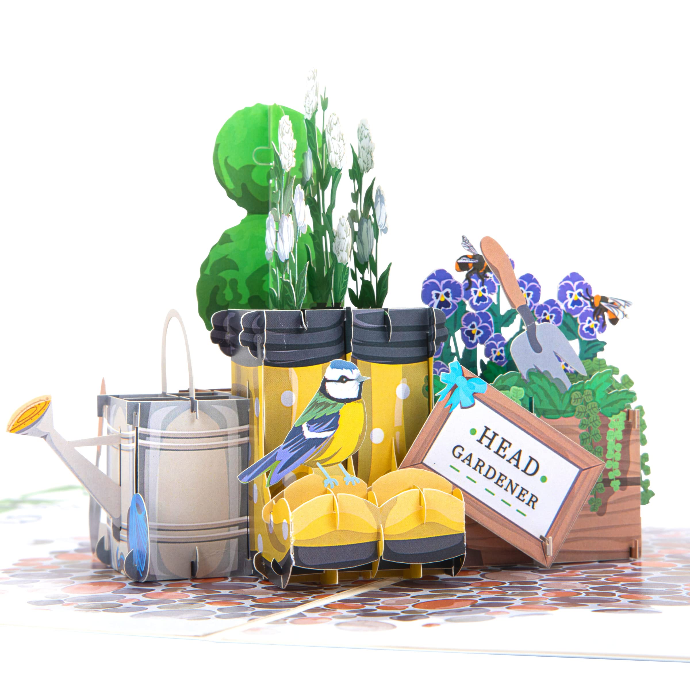 Cardology - Spring Wellies Pop-Up Card | 3D Birthday Gift For Her, Mothers Day, Easter Greetings