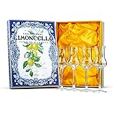 Crystal Limoncello Cordial Glasses | Set of 4 | Tall 3.3 oz Long Stemmed Spirit Glassware for Sipping Aromatic Liquor, After Dinner Drink, Aperitif, Digestive | Elegant Tulip Shaped Stemware