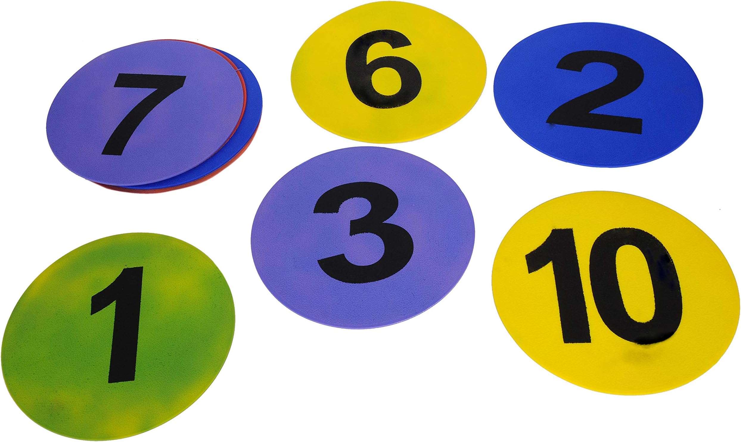 GSI Anti-Slip Multicolour 8 inches Numbered Poly spot Marker for Classrooms Kindergarten and Games (Set of 10)
