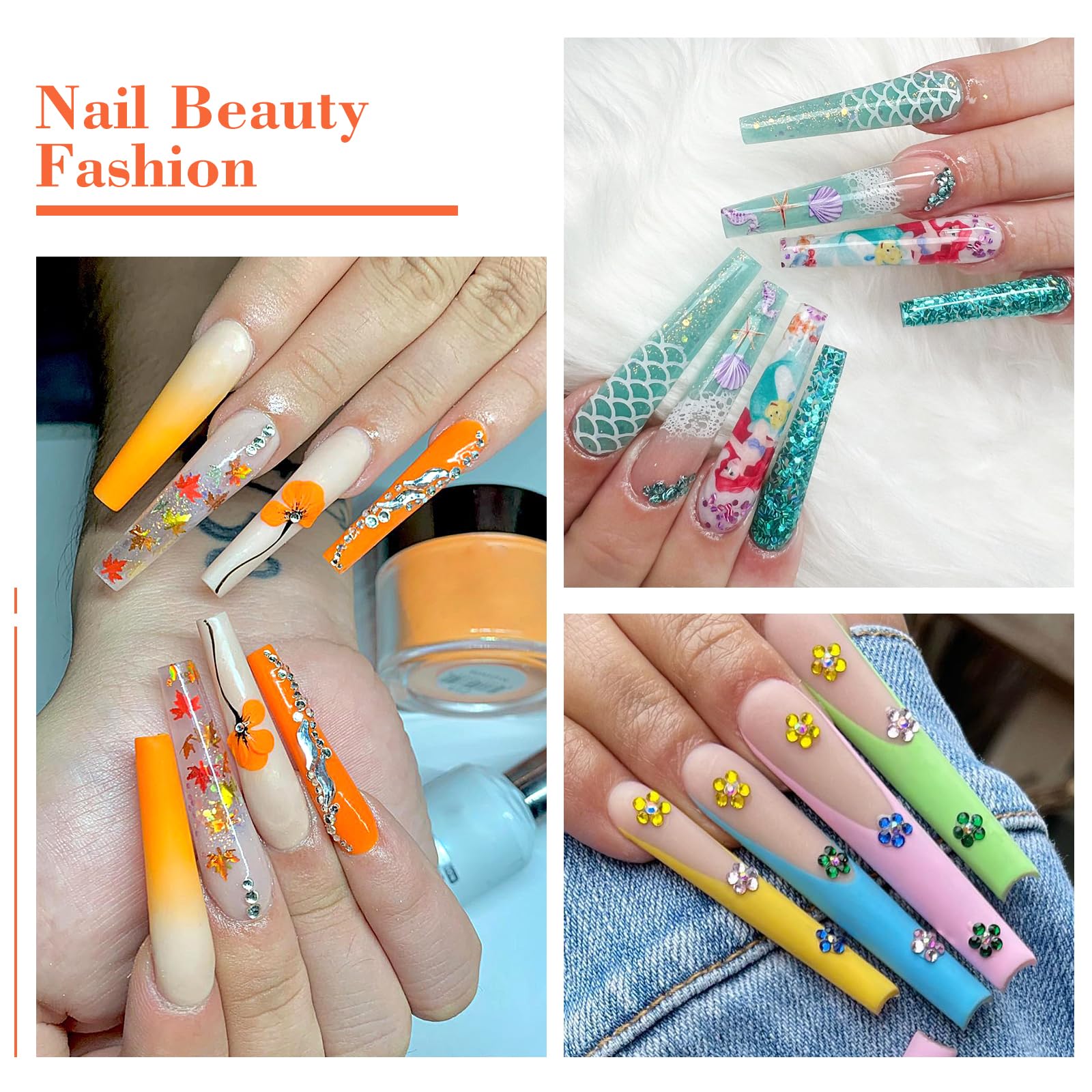 Long Clear Coffin Nails Tips: 504Pcs XXXL Extra Long No C Curve Nail Tips Coffin - Half Cover Gel Acrylic Nail Tips for Women Salons Home DIY with 2 Nail Files - Image 7