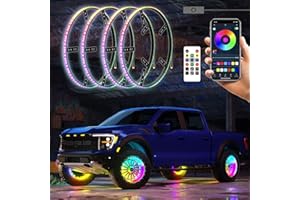 SUNPIE Wheel Lights for Truck 15.5’’ Tire Rim Lights for Trucks RGB 240 LEDs, Bluetooth & Remote Control, IP67 Waterproof, Music Sync for All Vehicle Have 18’’-19’’ Wheels