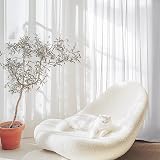 PONY DANCE White Net Curtains 84 Drop Slot Top Set of 2 60 Wide Voile Panels view 5