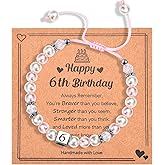 1-8 Years Old Birthday Gifts for Girl - Adjustable Birthday Bracelet for Little Girls with Pink & White Pearls, Birthday Gift Ideas for Daughter Niece Granddaughter Sister Girls