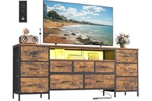 SONGMICS BELLAH Collection - TV Stand for TVs Up to 70 Inches, Dresser for Bedroom, Living Room, Chest of Drawers, Steel, 11 