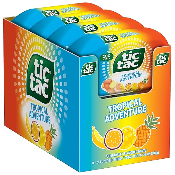 TIC TAC TROPICAL ADVENTURE FRUIT FLAVORED MINTS, 8...
