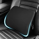 TISHIJIE Lumbar Support Pillow for Car, Lower Back Support for Driving Seat Memory Foam Lumbar Pillow for Office Chair - Back Pain Relief for Car Seat, Wheelchair (Black)