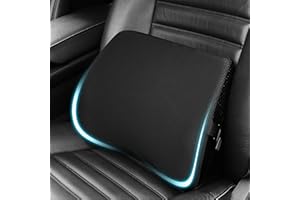 TISHIJIE Lumbar Support Pillow for Car, Lower Back Support for Driving Seat Memory Foam Lumbar Pillow for Office Chair - Back Pain Relief for Car Seat, Wheelchair (Black)