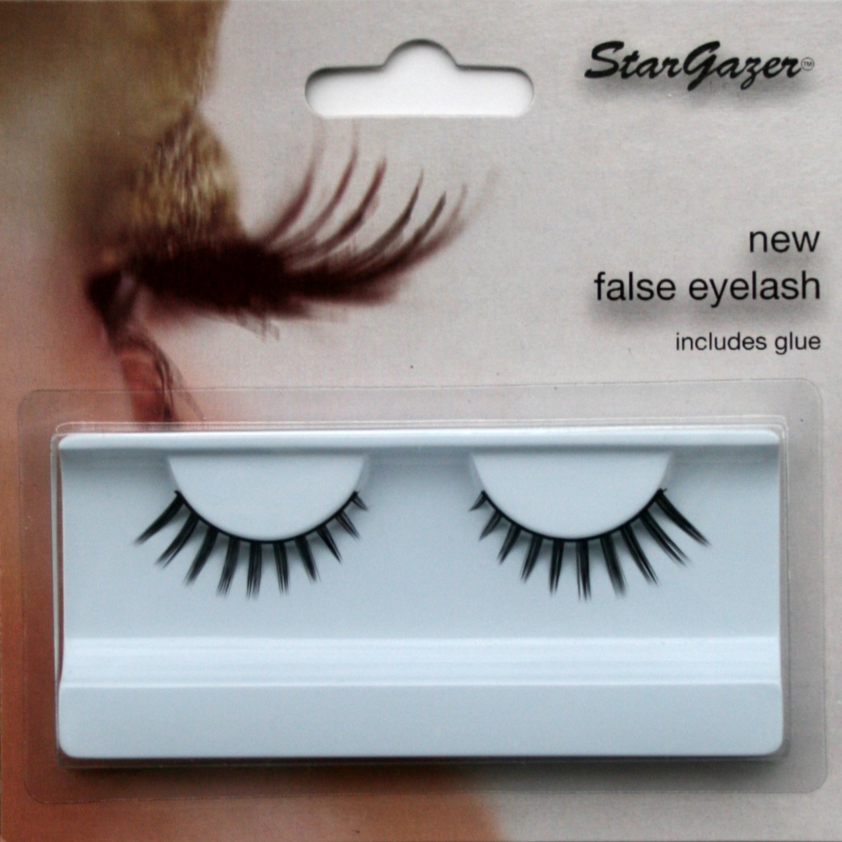 Stargazer Feather Eye Lashes style 72, synthetic lash pair includes glue.